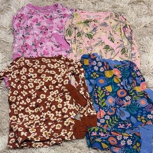 Little Sleepies long sleeve and pants floral bundle